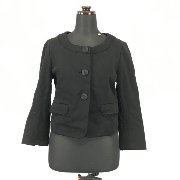 ef-de★ノーカラージャケット/ショートコート【Women's size-M/9/黒/Black】フォーマル/Coats/Jackets/Jumpers◆BH240 | 