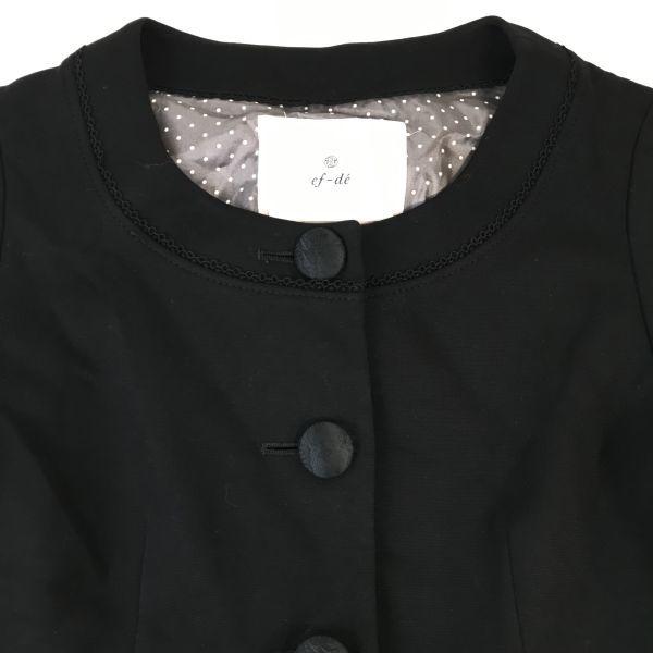 ef-de★ノーカラージャケット/ショートコート【Women's size-M/9/黒/Black】フォーマル/Coats/Jackets/Jumpers◆BH240 |  | 02