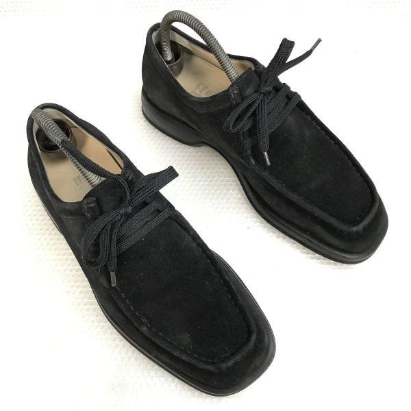 Salvatore Ferragamo/フェラガモ★スエード本革/レザーシューズ【7/25.0-25.5-26.0/black/黒】ローブーツ/ビジネス/Leather/Dress ◆bC-175_1