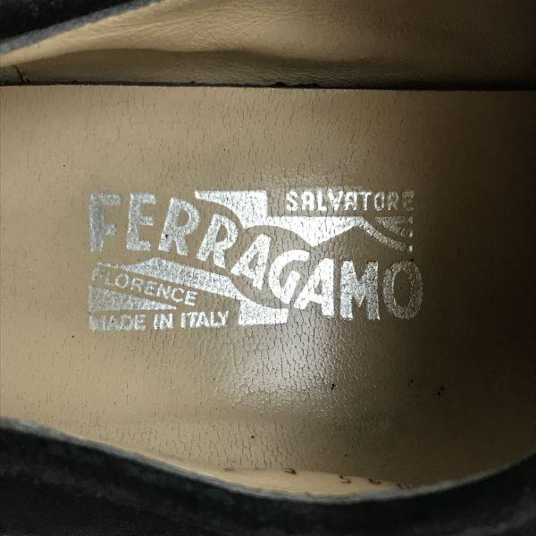 Salvatore Ferragamo/フェラガモ★スエード本革/レザーシューズ【7/25.0-25.5-26.0/black/黒】ローブーツ/ビジネス/Leather/Dress ◆bC-175_6