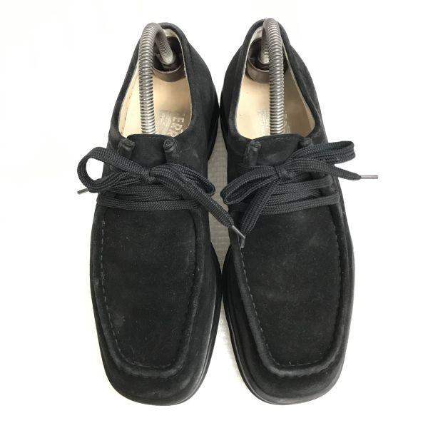 Salvatore Ferragamo/フェラガモ★スエード本革/レザーシューズ【7/25.0-25.5-26.0/black/黒】ローブーツ/ビジネス/Leather/Dress ◆bC-175_8
