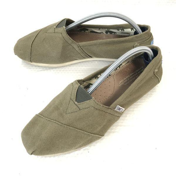 TOMS/トムス★Classic Military Olive Canvas/スリッポンシューズ【W6.5/24.0-24.5/カーキ/Khaki】dress shoes◆C-191 | 