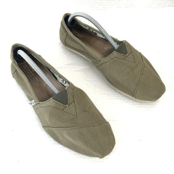 TOMS/トムス★Classic Military Olive Canvas/スリッポンシューズ【W6.5/24.0-24.5/カーキ/Khaki】dress shoes◆C-191 |  | 01
