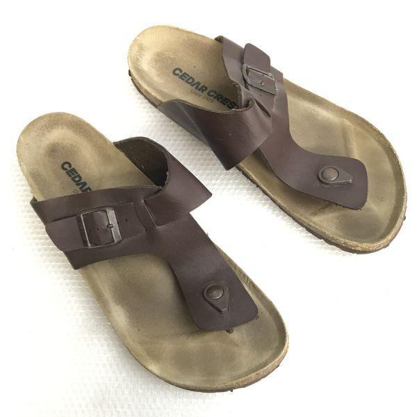 CEDAR CREST/セダークレスト★CC-1124 DBR/トングサンダル/コンフォート【28.0/茶/brown】Shoes/trainers◆Q-608 |  | 01