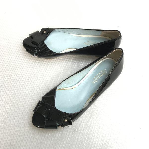 ODETTE E ODILE/オデット エ オディール★オープントゥ/パンプス【size:22.5/black/黒】pumps/Shoes/high heels◆Q-600 | 