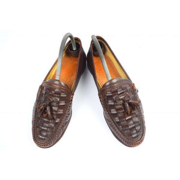 キャメル/CAMEL boots★編み本革タッセルローファー【24.5-25.0/6.5/暗茶】イントレチャート/ドレスシューズ/ビジネス◆20H169 |  | 01