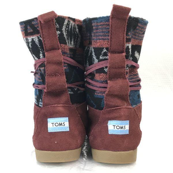 トムズ/TOMS★本革/秋冬スエードブーツ/内側ボア【W6/23.0/レディース/ワインレッド/WINE RED】Shoes◆WB93-22 |  | 02
