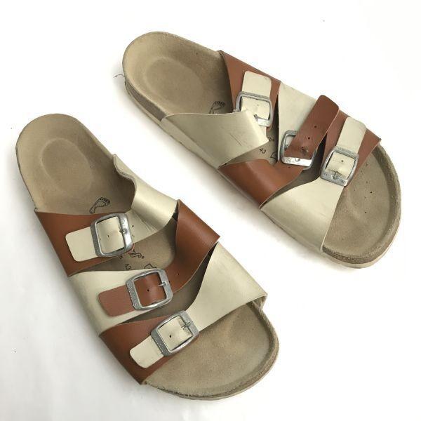 スペイン製★Hawkins/ホーキンス★フラット/レザーサンダル【size:43/27.0-28.0/brown×beige/茶×ベージュ】Shoes/trainers◆Q-644 |  | 01