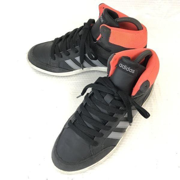 adidas neo★ハイカットスニーカー【24.0/黒×オレンジ/black×orange】sneakers/Shoes/trainers◆G-89 | adidas