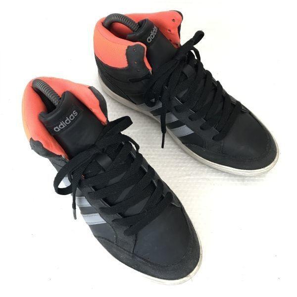 adidas neo★ハイカットスニーカー【24.0/黒×オレンジ/black×orange】sneakers/Shoes/trainers◆G-89 | adidas | 01