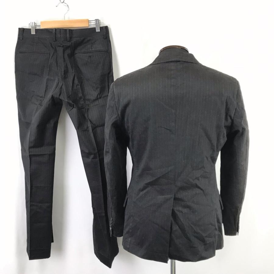 R.NEWBOLD【アールニューボールド】 スーツセットアップ【メンズ上下M/黒/black/薄いストライプ】シングル/総裏地/Jacket/pants/ポールスミス◆BJ034-j_3