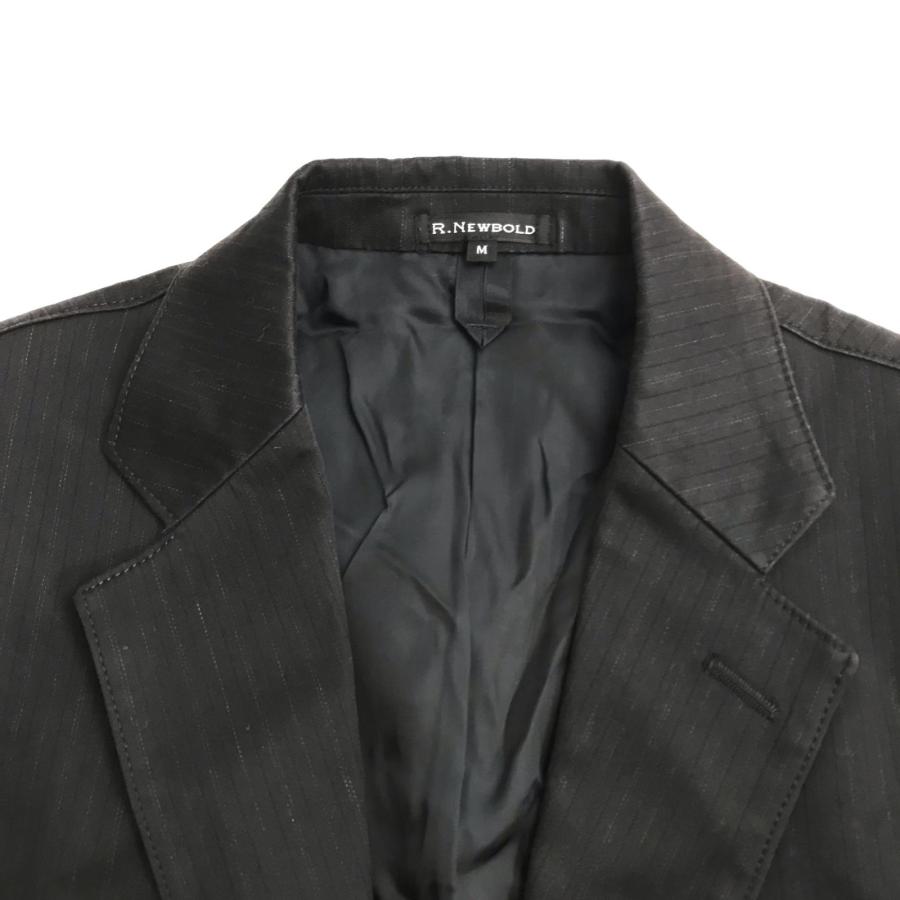 R.NEWBOLD【アールニューボールド】 スーツセットアップ【メンズ上下M/黒/black/薄いストライプ】シングル/総裏地/Jacket/pants/ポールスミス◆BJ034-j_4