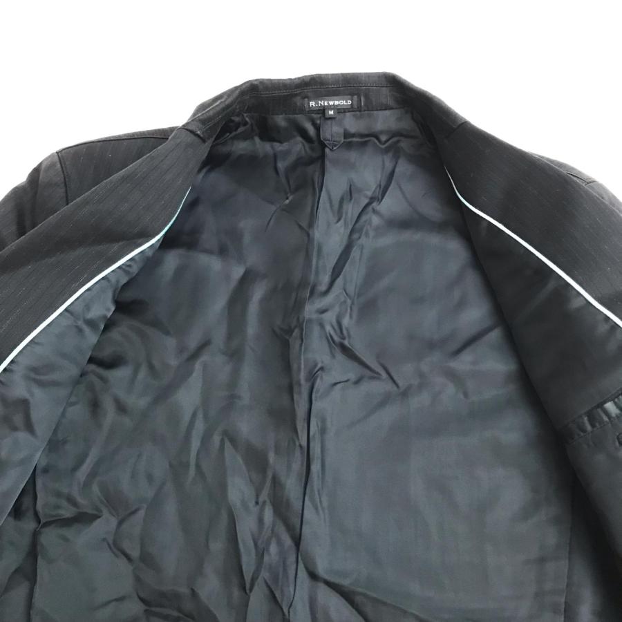 R.NEWBOLD【アールニューボールド】 スーツセットアップ【メンズ上下M/黒/black/薄いストライプ】シングル/総裏地/Jacket/pants/ポールスミス◆BJ034-j_5