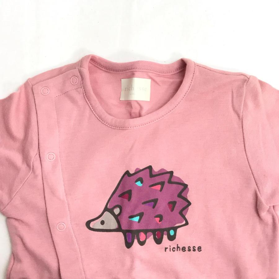 タグ付き/新古品/日本製★Riches【リシェス】ロンパース【ベビー80/ピンク/pink】ハリネズミ/Tops◆BJ075-e |  | 02