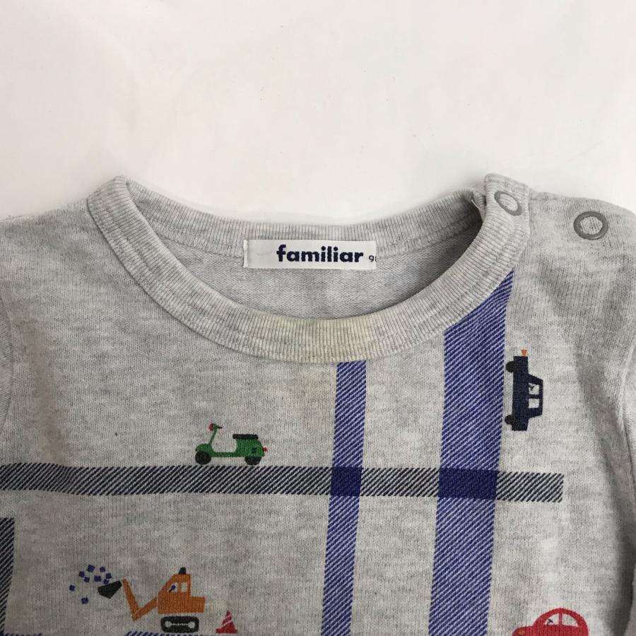 Familiar【ファミリア】 長袖Tシャツ【キッズ90/グレー/gray/チェック