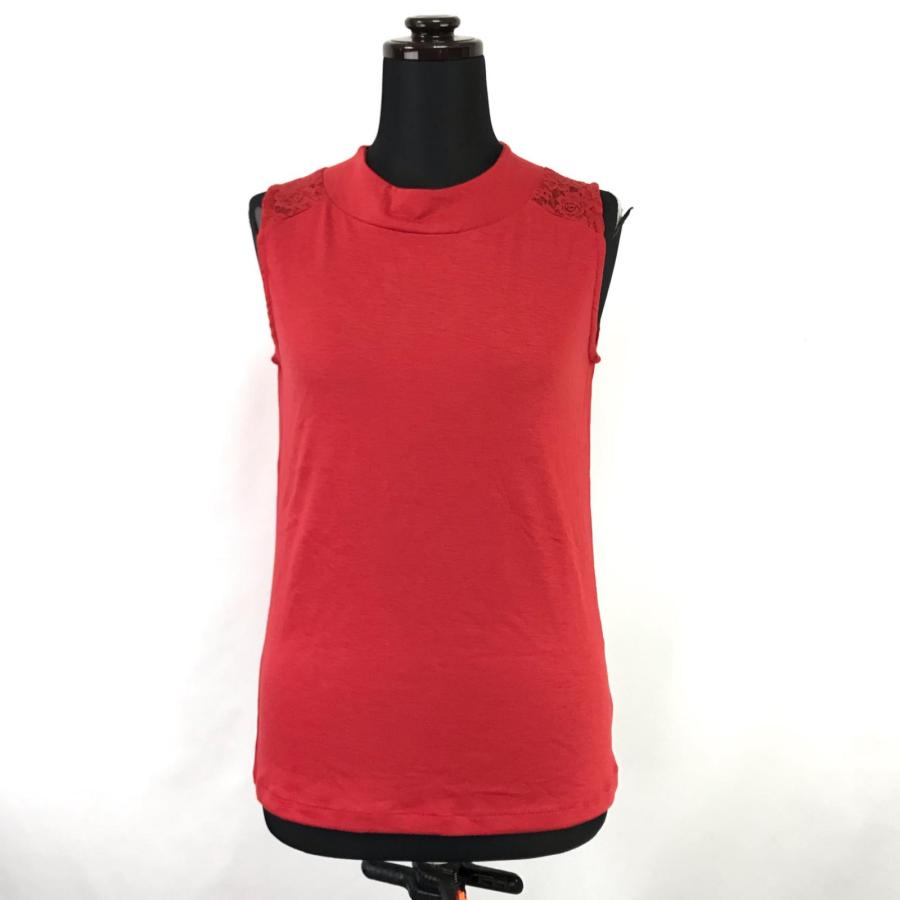 タグ付き新古品★L'EST ROSE【レストローズ】ノースリーブトップス【2/レディースM/赤/red】ベスト/shirts/Tops◆BJ083-e | 