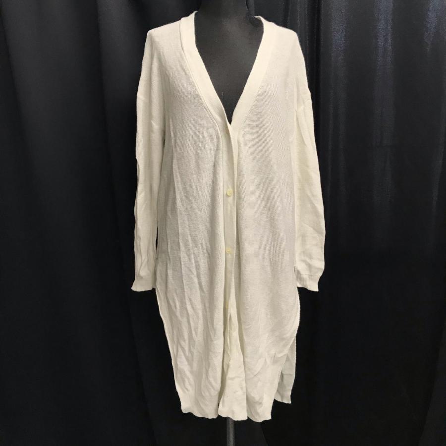 ELLE【エル】コットン/麻/ロング丈カーディガン【38/レディースM/白系/white】Tops/sweater◆BJ104-e | ELLE