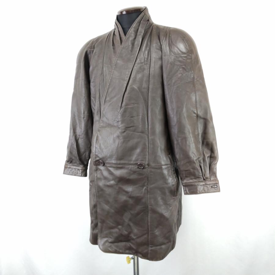 90s?/vintage★CUIR MODE★シープスキン/レザーコート/羊皮【メンズM/茶/brown】ショルダーパッド/アウター/ブルゾン/Coat/Jacket◆BJ167-e |  | 01