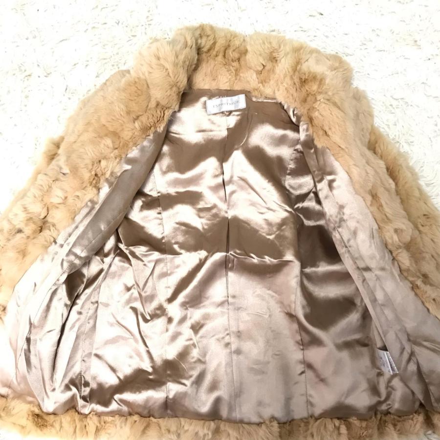 美品★ESPRITMUR/エスプリミュール★毛皮/100%ラビットファージャケット【9AR/レディースM】リアルファー/スプリングホック/アウター/Coat/Jacket◆BJ170-e |  | 04