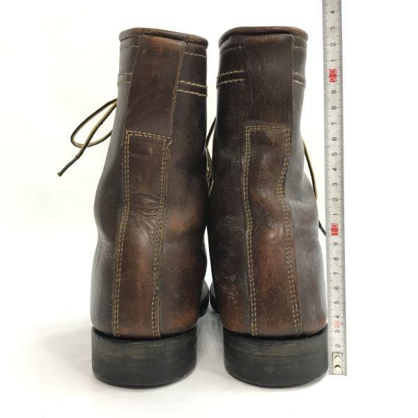 70s-80s USA?/Vintage★本革/10ホール/レースアップ/ワークブーツ【7E/25.0/茶】187ミリタリー/ビンテージ/Leather/Boots/shoes◆bWB103-06_2