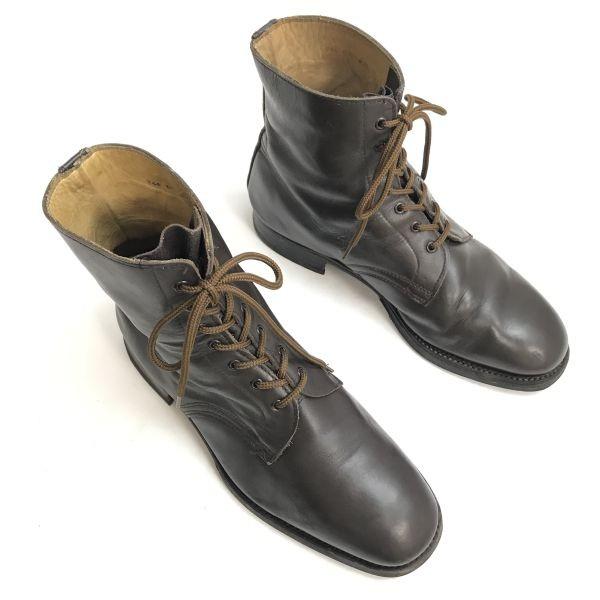 90s/イタリア製/軍物/Vintage★T44 DERISI SUD★ミリタリー/オフィサー/ショートブーツ【28.5-29.5/茶】Boots/service/shoes◆bWB105-04_1