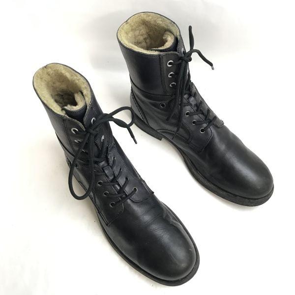 アグ/UGG★ムートン/レースアップ/ミドル丈ブーツ【メンズ29.0/US11/黒/BLACK】本革/レザー/Leather/shearling/Boots/shoes◆bWB95-52_1