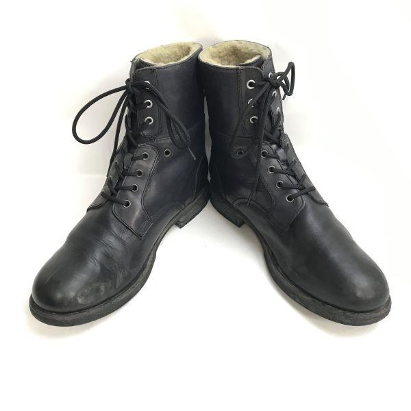 アグ/UGG★ムートン/レースアップ/ミドル丈ブーツ【メンズ29.0/US11/黒/BLACK】本革/レザー/Leather/shearling/Boots/shoes◆bWB95-52_6
