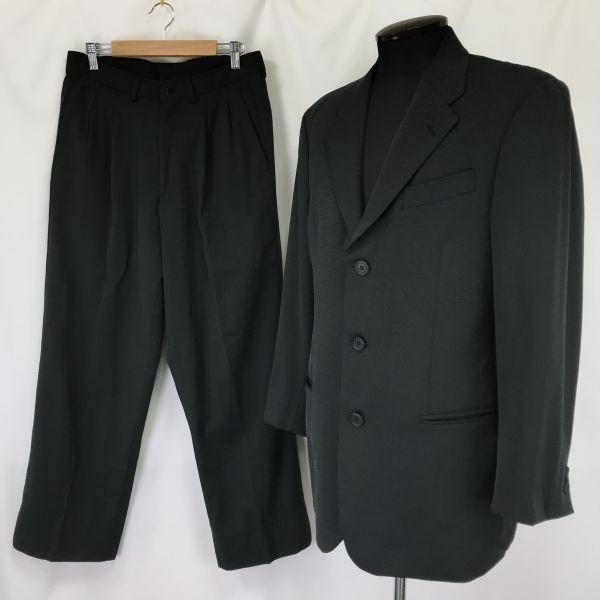 エンポリオアルマーニ/EMPORIO ARMANI★秋冬シングルスーツ/上下セットアップ【46/メンズM/黒】アルマーニジャパン正規代理店タグ◆cBH516_1