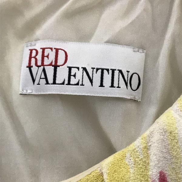 美品/ヴァレンティノジャパン正規代理店タグ★RED VALENTINO★フリル/膝丈ノースリーブワンピース【38/M程度/黄/yellow花柄】dress◆cBH908_5