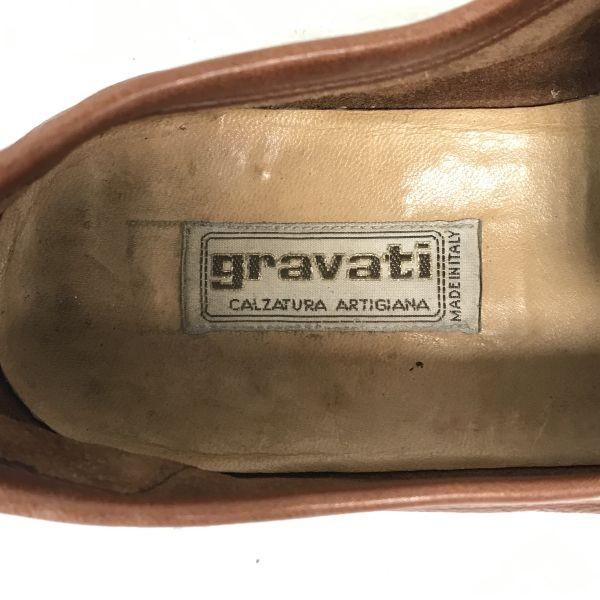 80s-90s/Vintage/イタリア製★グラバティ/gravati★本革/ローファー/モカシン【7/25.5-26.0/茶/BROWN】ビジネス/dress shoes◆cF-169_6