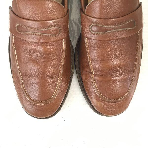 80s-90s/Vintage/イタリア製★グラバティ/gravati★本革/ローファー/モカシン【7/25.5-26.0/茶/BROWN】ビジネス/dress shoes◆cF-169_9