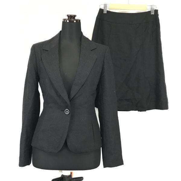 ef-de★ミニスカートスーツ/上下セットアップ【Women's size-S/7/黒/BLACK/背抜き/春夏】Jackets/Set up◆BH104 | 