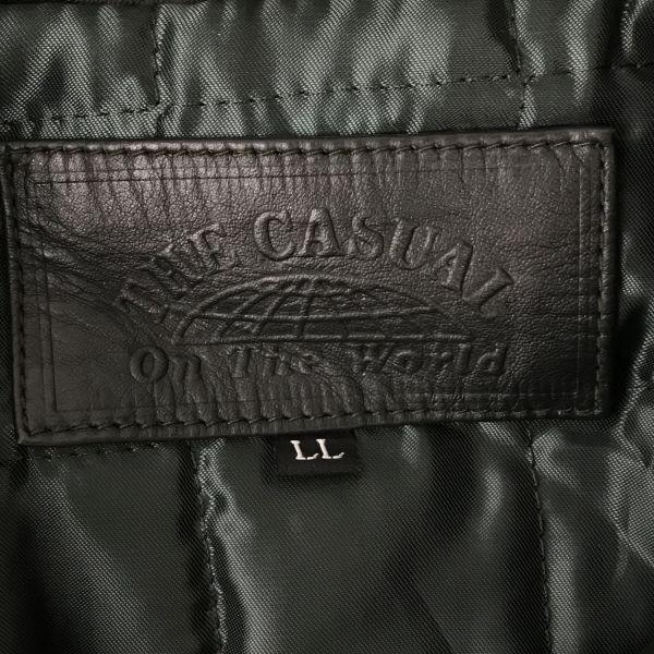 試着交換OK！馬革/ホースハイド/レザーコート/ジャケット【メンズLL/黒/BLACK】THE CASUAL/on the world. W9-089 試着交換OK！馬革/ホースハイド/レザーコート/ジャケット【メンズLL/黒