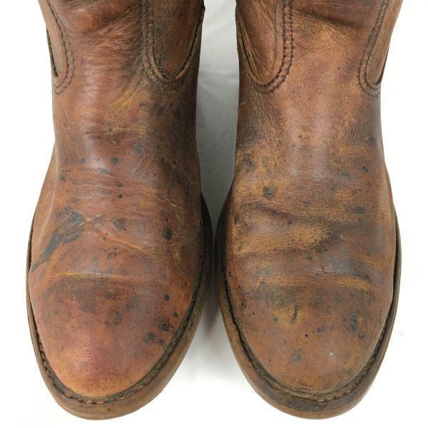 80s以前?Vintage 　RED WING/レッドウィング　ワーク/ペコスブーツ　size8E　26.0程度　ダークブラウン/茶/BROWN〉bike/Boots菅No.WN73 80s以前?Vintage RED WING/レッドウィング ワーク/ペコスブーツ size8E
