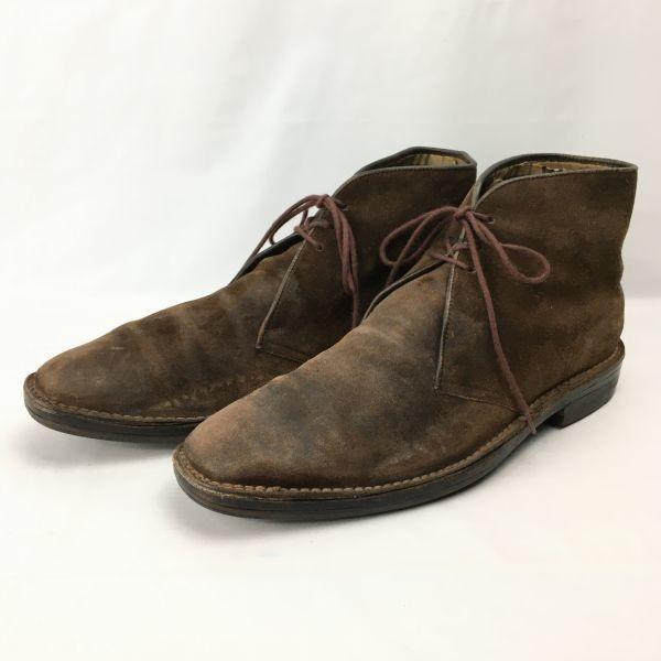 Burberry/バーバリー　本革チャッカブーツ　size26.0　ゆったり　ダークブラウン/茶/BROWN〉/men's 管No.WZC208 BURBERRY（バーバリー） 本革チャッカブーツ size26.0 ゆったり ダーク