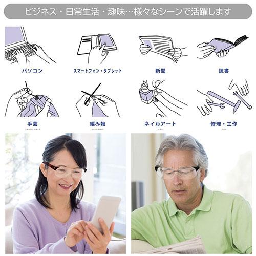 エニックス メガネタイプルーペ SMARTEYE スマートアイ コンパクトなメガネタイプの拡大鏡 【倍率1.6倍】 ホワイト se-008｜buzzfurniture｜03