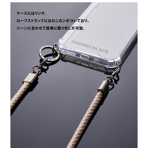 PHONECKLACE ロープショルダーストラップ付きクリアケース for iPhone 13 Pro ダークレッド PN21605i13P｜buzzfurniture｜05