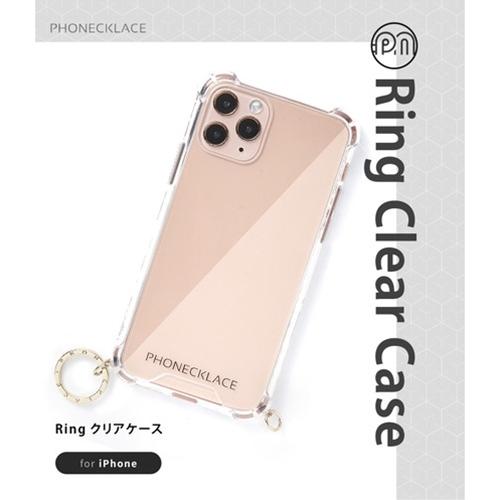 PHONECKLACE ストラップ用リング付きクリアケース for iPhone 13 Pro ゴールドチャーム PN21611i13PGD｜buzzfurniture｜02