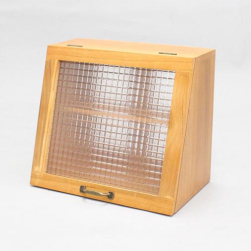 オスマック 天然木桐材の軽量木製ショーケース W40cm×H35cm ライトブラウン CFB-402535LB_5