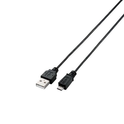 エレコム USB2.0ケーブル/A-microBタイプ/スリム/0.5m/ブラック U2C-AMBX05BK｜buzzfurniture