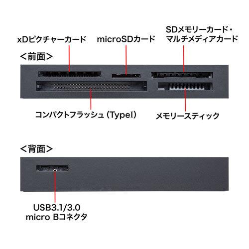 サンワサプライ USB3.1 マルチカードリーダー ブラック ADR-3ML50BK｜buzzfurniture｜05