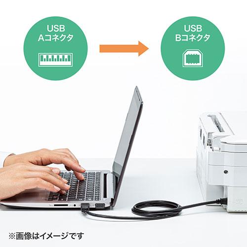 サンワサプライ USB2.0ケーブル ブラック 2m KU20-2BKHK2｜buzzfurniture｜03