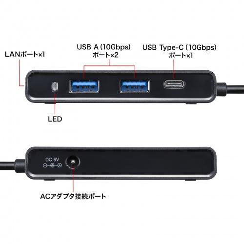 サンワサプライ USB Type-Cハブ付き 2.5ギガビットLANアダプタ USB-3TCLS8BK｜buzzfurniture｜04