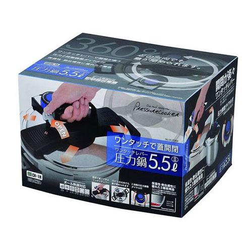 パール金属 3層底ワンタッチレバー圧力鍋5.5L H-5389_1