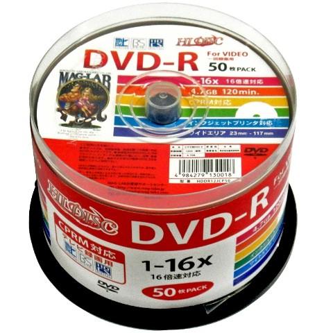 HI DISC　DVD-R 4.7GB 50枚スピンドル CPRM対応 ワイドプリンタブル　HDDR12JCP50｜buzzfurniture