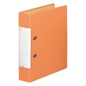 LIHITLAB D型リングファイル 〔A4/2穴〕 タテ型 G2250-4 橙 10冊