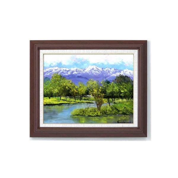 油絵額 フレームセット オンタケF6号 遠藤勝 「後立山連峰」 433×525×50mm 化粧箱入り 額縁 額 フレーム