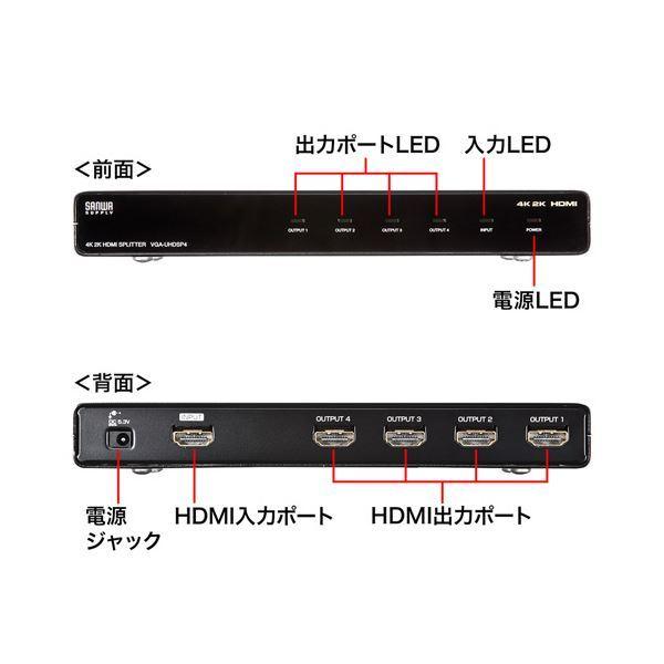 サンワサプライ4K2K対応HDMI分配器 4分配 VGA-UHDSP4 1個_2