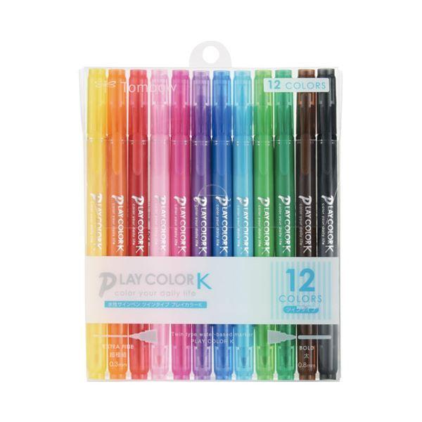 （まとめ） トンボ鉛筆 プレイカラーK 12色セット GCF-011〔×10セット〕