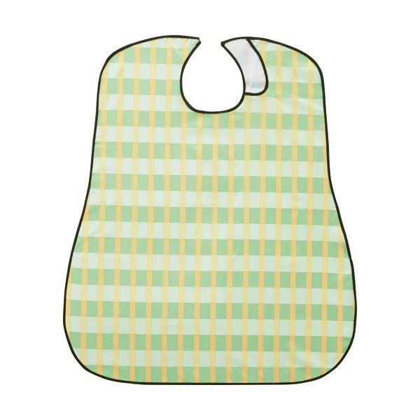 （まとめ）竹虎 ソフラピレンエプロンボーダーチェック 緑であること 1枚〔×10仕掛ける〕 介護用品-ダイエット、健康-食事用エプロン